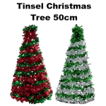 Tinsel Christmas Tree 50cm - Assorted